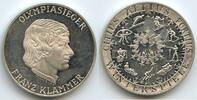 Silbermedaille nd. Österreich M#6560 - Olympiasieger Franz Klammer - Olympische Winterspiele 1976 Polierte Platte, leicht angelaufen, Berührungss...