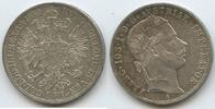 Österreich Kaiserreich Wien 1 Florin (Fl, Gulden) Silber M#8307 - Kaiser Franz Joseph. 1848-1916 Austria -
