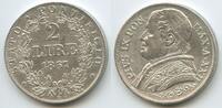 Vatikan Italien-Kirchenstaat 2 Lire Silber H0102 - Papst Pius IX. 1846-1878 -