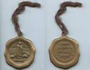 Große Bronzemedaille nd. Deutschland GN1341 - Echt Schäfer Bronze Guss Wertsiegel - Schafhirte mit Herde Vorzüglich mit Original Schnur