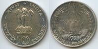 10 Rupees Silber 1970 Indien Republik GS990 - Lotus Food for all FAO India Polierte Platte angelaufen