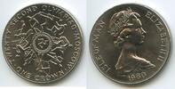 Insel Man - Isle of Man One Crown G0285 - Moskau Russland - Summer Olympics Moscow Russia - Queen Elizabeth II. -