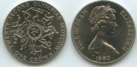 Insel Man - Isle of Man One Crown G0240 - Moskau Russland - Summer Olympics Moscow Russia - Queen Elizabeth II. -