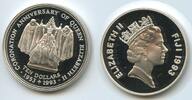Fidschi-inseln Fiji 10 Dollars Silber G1692 - Krönungsjubiläum Queen Elizabeth II. 1952-2022 PROOF -
