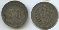 Deutsches Reich Kaiserreich 50 Pfennig Silber S0522 - Wilhelm I. 1871-1888 Germany Empire -