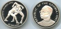 Gambia 20 Dalasis GS633 - Olympiade Barcelona 1992 Olympic Games-Wrestlers Proof -