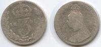 Großbritannien Great Britain United Kingdom 3 Pence Silber H1455 - Queen Victoria 1837-1901 -