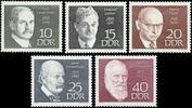 DDR DDR, MiNr. 1386-1390 postfrisch - Berühmte Persönlichkeiten (II) -