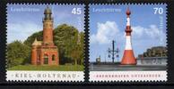Bund Bund, Michel Nr. 3316-3317 postfrisch - Leuchttürme Kiel-Holtenau / Bremerhaven Unterfeue -