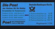 Berlin Berlin, Markenheftchen MH 15 mZ Zählbalken postfrisch - Sehenswürdigkeiten 1989 -