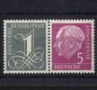 Bund Bund Heuss Zusammendruck W 17 X postfrisch aus MHB 5X -