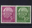 Bund 1958 Bund Heuss Zusammendruck W 19 X postfrisch aus MHB 5X postfrisch 0.22 £ Tax included +  8.68 £ shipping