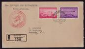 Zeppelinpost Zeppelin Brief LZ 129 1. Nordamerikafahrt Liechtenstein 1936 Sieger 408 A/B -
