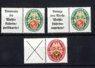 Deutsches Reich Deutsches Reich Zusammendruck W 34 / 35 / 36 postfrisch aus Nothilfe-MHB -