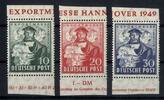 Amerikanische und Britische Zone (Bizone) Bizone Nr. 103-105 I postfrisch, Einzelmarken aus Block 1 - Exportmesse Hannover 1949 -