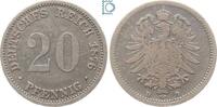 Kaiserreich 20 Pfennig Deutsches Reich Kaiserreich, 20 Pfennig 1876 D, Silber, J.5 -