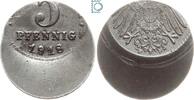 Ersatzmünzen 1. Weltkrieg 5 Pfennig Kaiserreich, 5 Pfennig 1918 F, 50% dezentrierte Fehlprägung, vz+ -