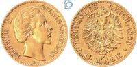 Kaiserreich 10 Mark Kaiserreich, 10 Mark Bayern 1880 D, König Ludwig II., J.196, Goldmünze -