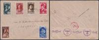 Deutsche Besetzungsausgaben 1939/45 Flämische Legion, Mi.Nr. IX-XIV, Kaiserbildnisse auf Brief FpNr. 07515 AP -