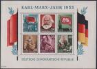 DDR DDR, Block 8 A YI postfrisch, geprüft Schönherr BPP - Marx-Block gezähnt -