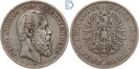 Kaiserreich 5 Mark WÜRTTEMBERG, 5 Mark, König Karl, 1876 F, J.173 -
