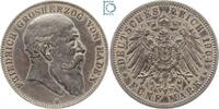 Kaiserreich 5 Mark BADEN, 5 Mark 1904 G, Großherzog Friedrich, J.33, Silber -