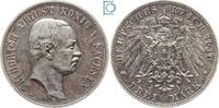 Kaiserreich 3 Mark SACHSEN, 3 Mark 1910 E, König Friedrich August, Jg. 135, Patina -