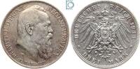 Kaiserreich 3 Mark BAYERN, 3 Mark, Prinzregent Luitpold, 1911 D, J. 49, Silber -