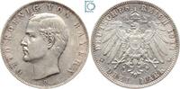 Kaiserreich 3 Mark BADEN, 3 Mark 1911 G, Großherzog Friedrich II., J.39, Silber -