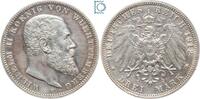Kaiserreich 3 Mark WÜRTTEMBERG, 3 Mark 1912 F, König Wilhelm II., Silber, J.175 -