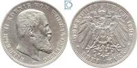 Kaiserreich 3 Mark WÜRTTEMBERG, 3 Mark 1908 F, König Wilhelm II., Silber, J.175 -