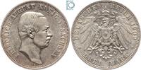 Kaiserreich 3 Mark SACHSEN, 3 Mark 1909 E, König Friedrich August, Jg. 135, Patina -