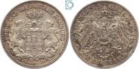Kaiserreich 3 Mark HAMBURG Stadtwappen, 3 Mark 1911 J, Jg. 64, Patina! -