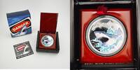 Australien und Ozeanien 1 Dollar Tuvalu 1 Dollar 2007 | Danger Great White Shark | 1 Oz Silber Unze Box + CoA -