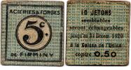 Firminy 5 Centimes Aciéries et forges -