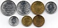 Turquie - Turkey Lot de 7 Monnaies -