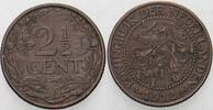 Niederlande-Königreich 2 1/2 Cent Wilhelmina I. 1890-1948. -