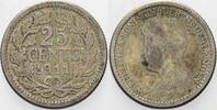 Niederlande-Königreich 25 Cent Wilhelmina I. 1890-1948. -