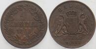 Baden 1 Kreuzer Friedrich I 1852-1907. -