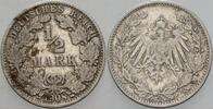 Kleinmünzen-Kaiserreich 1/2 Mark Grosser Adler -