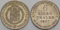 Hessen-Kassel 1/6 Taler Wilhelm II. 1821-1847, seit 1831 Mitregentschaft seines Sohnes. -