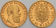 Sachsen-Meiningen 20 Mark 1882 D Georg II., 1866-1914 VF-EF