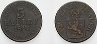 Hessen-Kassel 3 Heller Wilhelm II. (1821-1847) -