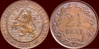 Koninkrijk der Nederlanden 2 ½ Cent NEDERLAND (NETHERLANDS, KINGDOM) - WILLEM III,1849-1890 - -