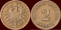 2 Pfennig GERMANY - DEUTSCHES REICH - WILHELM I, 1871-1888 - 1874 D, München -