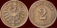 2 Pfennig GERMANY - DEUTSCHES REICH - WILHELM I, 1871-1888 - 1875 J, Hamburg -