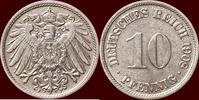 10 Pfennig GERMANY - DEUTSCHES REICH - WILHELM II, 1888-1918 - 1908 F, Stuttgart -