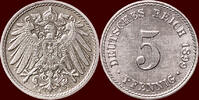 5 Pfennig GERMANY - DEUTSCHES REICH - WILHELM II, 1888-1918 - 1899 A, Berlin -