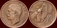 10 Centesimi ITALY, KINGDOM - VITTORIO EMANUELE III, 1900-1946 - 1936 R, Rome -