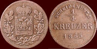 ¼ Kreuzer GERMANY - SCHWARZBURG-RUDOLSTADT - FRIEDRICH GÜNTHER, 1807-1867 - -